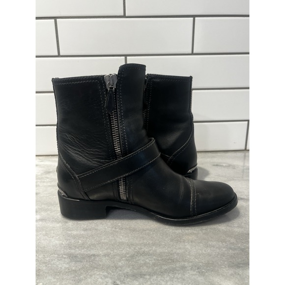 Miu Miu Womens Donna Leather Zip Up Belted Biker Ankle Boots Black Size 39 8.5 - Picture 8 of 14